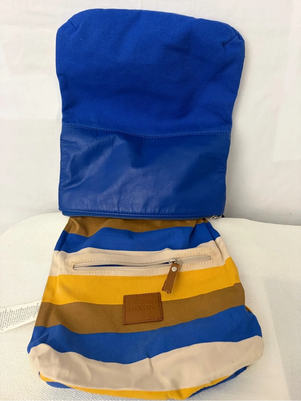 Nixon Tribu Clutch Blue Canvas Leather Wristlet Bag (F272)